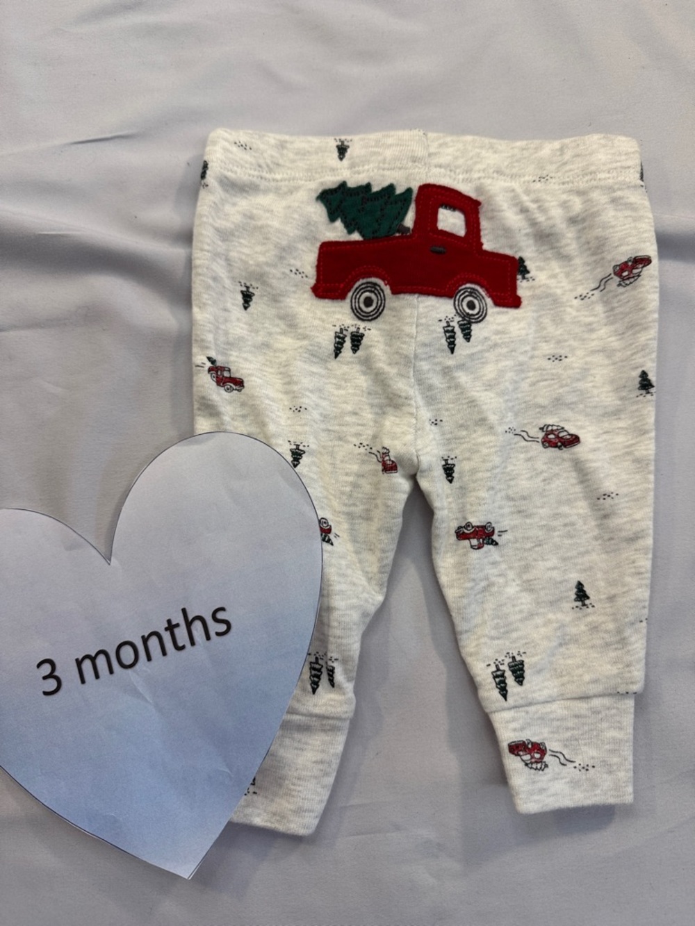 Carter's - Cozy Baby Pants with Car Print/holiday design
